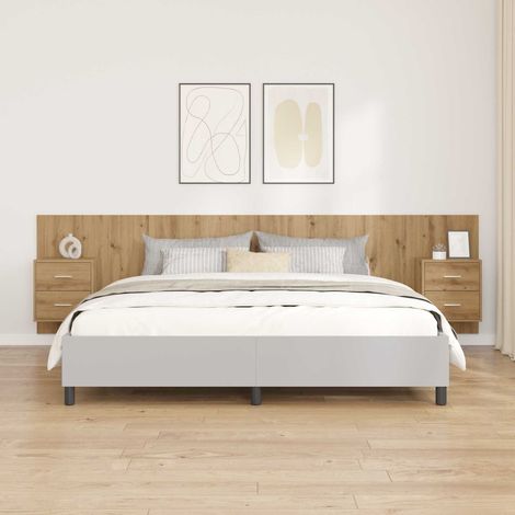 vidaXL Tête de lit avec armoire 3 pc Chêne artisanal Bois d'ingénierie (1/5)
