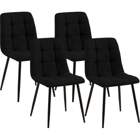 4er Set Esszimmerstühle Tilde schwarz Stoff (1/5)
