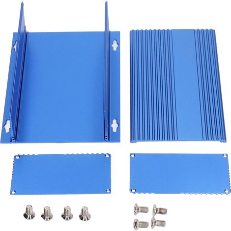 Boîtier électrique étanche en aluminium bleu, boîte de jonction étanche type split 61x147x200mm pour montage DIY. (1/5)