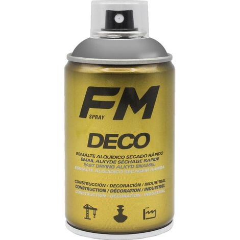 FM pintura spray deco plata rica bote , Pintura en spray Deco plata FM Pintura alquídica de secado rápido indicada tanto para bricolaje, industria, construcción, como para pequ (1/2)