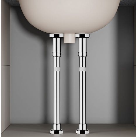 Barra de soporte telescópica para fregadero, altura aplicable: 50-80 cm, carga máxima: 80 kg, soporte ajustable para fregadero, soporte para fregadero (1/5)