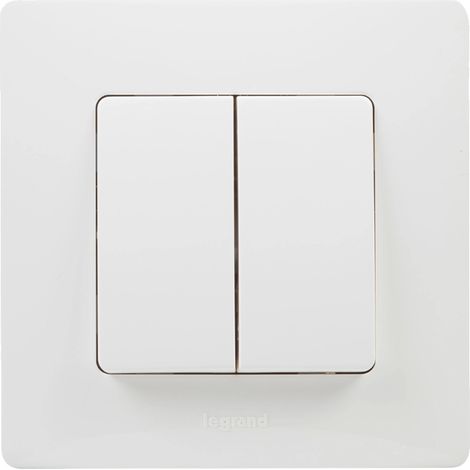 Legrand – Commutateur encastré double 10 A – Installation facile dans murs standards – Pour circuits électriques – Compatible avec tous décors