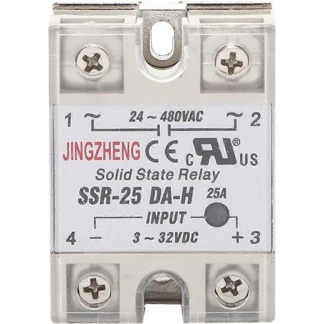 Halbleiterrelais (kontaktloser Schalter) DC/AC SSR mit Aluminium-Kühlkörperplatte SSR-25A DA H