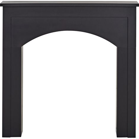 Marco para chimenea de imitación MDF decoración sala de estar negro Busselton