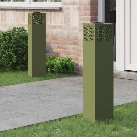 Solar LED Weg Licht 2 pcs Olive Grün Kalt gewalzter Stahl
