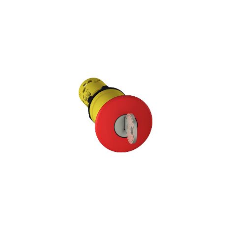 Pulsante emergenza Ø22 - rosso - testa fungo Ø40 - sblocco rot.chiave 1NO+1NC - XB7NS9445
