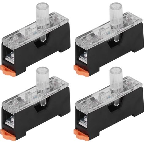 Lot de 20 porte-fusibles basse tension unipolaires pour montage sur rail avec témoin lumineux 10 A 250 V FS-101 6 x 30 mm (1/5)