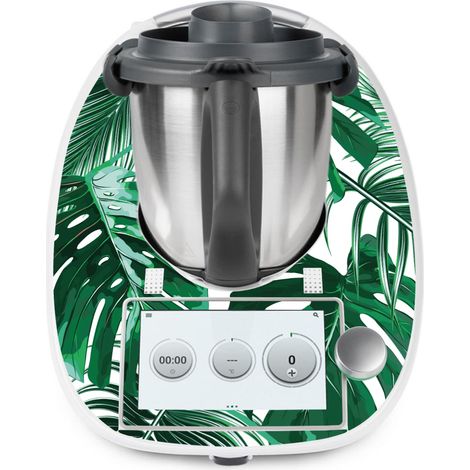Stickers Thermomix TM6 - Feuilles Tropicales - Adhésif BRILLANT (1/2)