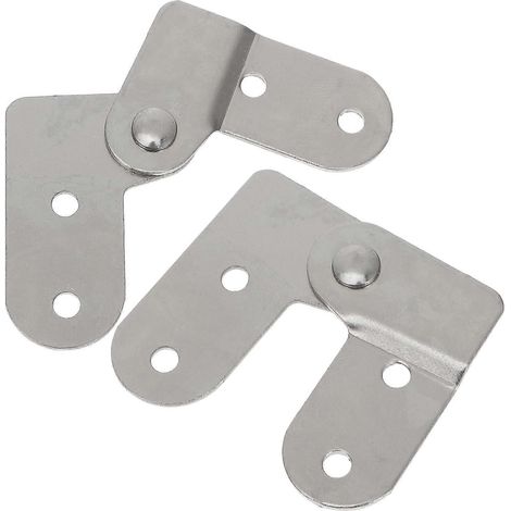 Lot de 2 charnières de rechange pour échelle de grenier, charnières pour échelle, support d'échelle de grenier, charnières pour échelles télescopiques, charnières pour échelle d'ingénieur, argentées (1/4)
