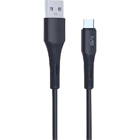 Câble USB-A vers USB-C M2 TEC, 2,4 A, 1 m, antidérapant - Blanc/Noir (1/2)