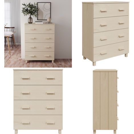 Sideboard HAMAR Honigbraun 79x40x103,5 cm Massivholz Kiefer - Holz Sideboard - Kommode - Wohnzimmermöbel - Regal - Aufbewahrung - Home & Living (1/5)