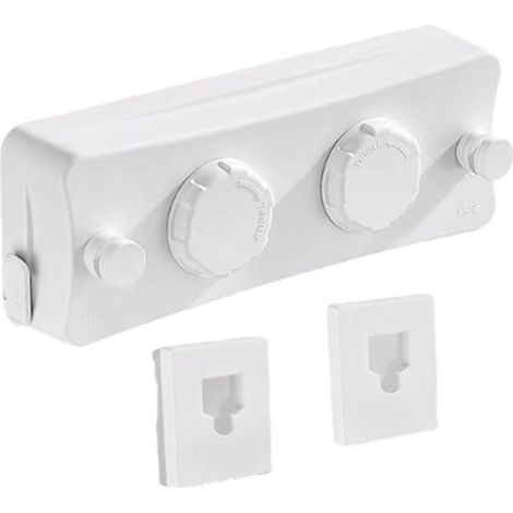 Étendoir à linge rétractable intérieur/extérieur - Corde rétractable en acier inoxydable de 5,1 m - Blanc