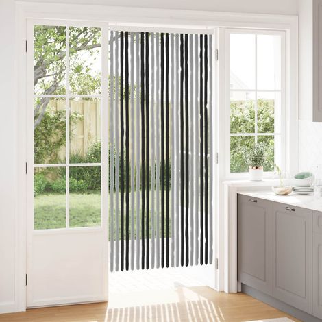 vidaXL Tenda per insetti in chenille Grigio e Nero 90 x 200 cm