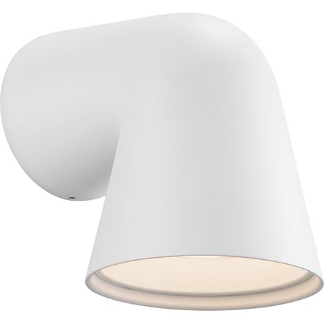 Applique murale FRONT Single Aluminium Blanc, H.15.6 - IP44 - GU10 /Nordlux Extérieur (1/3)