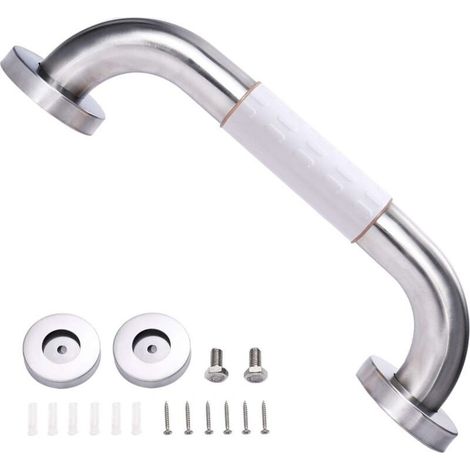 1pc Shower Grab Bar (30cm White) Stainless Steel Wall Mounted Grab Bar, Safe Bath Handle for Toilet, Bathroom, Kitchen, Stairs (1/3)