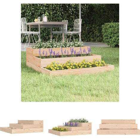 Pflanzenbeet - vidaXL Pflanzkübel 78x78x27 cm Massivholz Kiefer - Gartenbeet (1/5)