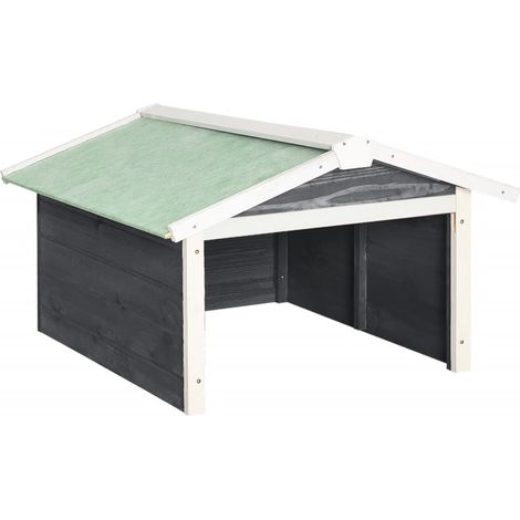 Garage de tondeuse à gazon 72x87x50 cm Gris et blanc Sapin