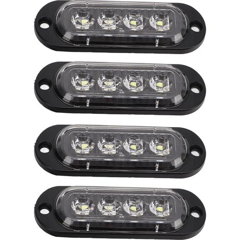 Feux Latéraux Camion Super Lumineux 3000K IP65 Étanche LED Facile Installation Lampe Flash Urgence 12-24V Blanc (1/5)