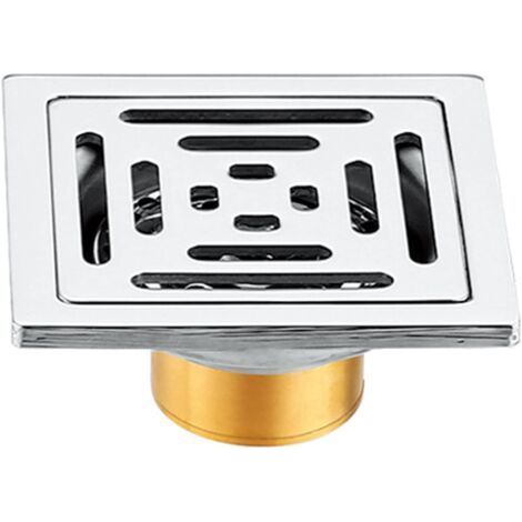 Thick stainless steel floor drain, square shower drain, odor-resistant square floor drain with waterproofing, external drain, used for toilets, kitchens, bathrooms, can be (1/5)