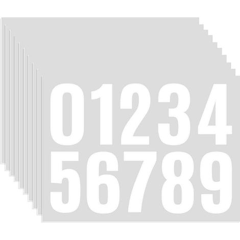 Sheets 0 to 9 4 cm Vinyl House Numbers Stickers Mailboxes, House Signs, Bins (White) (1/2)