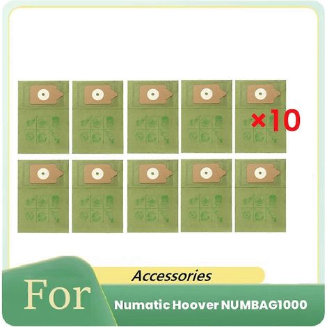 10 Staubbeutel für Numatic Hoover NUMBAG1000 Staubsaugerzubehör