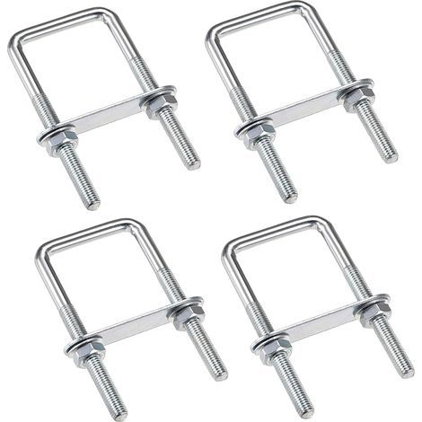 Lot de 4 boulons en U m6 80 x 50 mm – Acier inoxydable – Écrous et rondelles inclus – Pour tuyaux jusqu'à 50 mm de diamètre - BOLT 80 X (1/5)