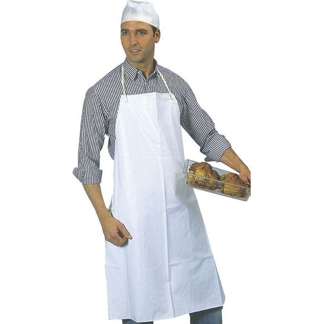 Tablier à bavette PVC blanc 100 x 70 - Singer