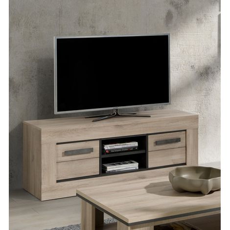 Meuble TV contemporain chêne clair Willy (1/5)