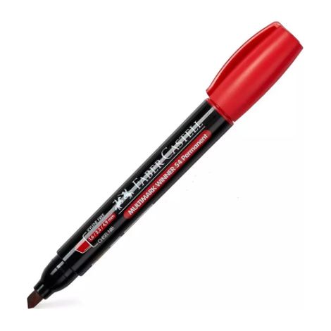 MARCADOR MULTIMARK WINNER 54-E ROJO PUNTA BISELADA Y SIN CLIP FABER CASTELL 153121