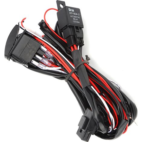 Kit de faisceau électrique universel avec lampe de travail LED pour voitures 12/24V, feu antibrouillard, barre lumineuse (1/5)