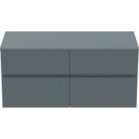 Ideal Standard Finesse - Mueble de lavabo, 120x51x56 cm, 4 cajones, Ribbed Matt ashblue E3437UQ (1/3)