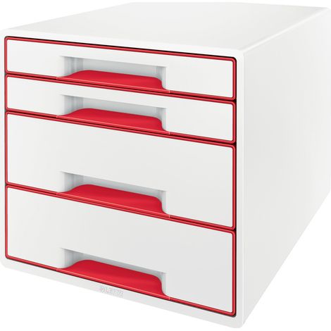 Leitz WOW CUBE Rosso, Bianco (1/4)