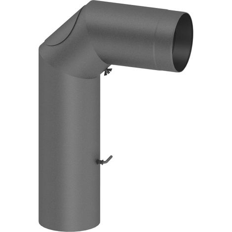 Tuyau coudé pour tuyau de poêle Diam 130 mm 450/700 mm fonte grise