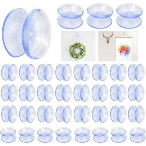 Lot de 20 ventouses double face, 20 mm en plastique PVC transparent, ventouses antidérapantes pour table en verre, organisation de la maison (1/5)