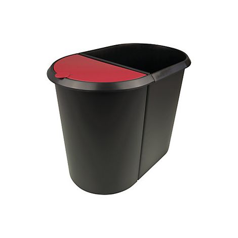 Papelera Duo-System negro/rojo (1/5)