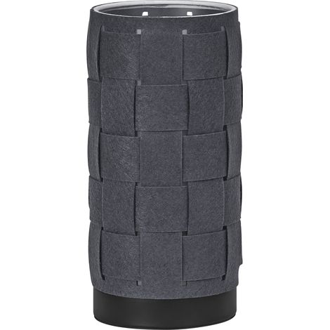 OSRAM Lampe à poser Decor Felt Weaving Tube gris en feutre et métal, E14, diam. 120 mm, éclairage chaleureux grâce à l’abat-jour tissé, durable (source lumineuse remplaçable), montage simple (1/5)
