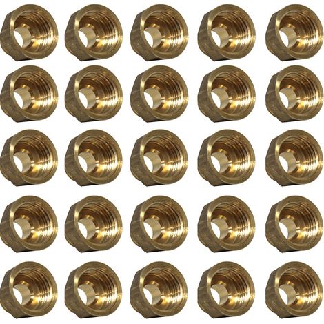 Lot de 25 Mamelons Laiton Femelle/Mâle Réduit 1/2"-3/8" (15/21-12/17) - Joint plat - Arcanaute (1/5)