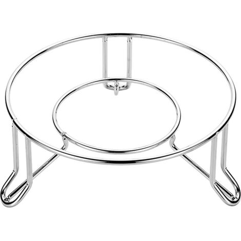 Support de Casserole en Acier Inoxydable Argenté Design Creux et Trois Pieds, Dessous de Plat Pratique Cuisine, Accélère la Dissipation Chaleur et Facile à Nettoyer (1/5)