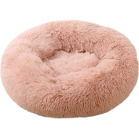 Hundebett rund Plüsch weich Donut Katzenbett rutschfest Hautpuder 120CM