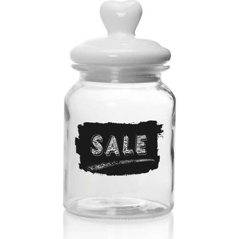 1 Pezzo Barattolo da Cucina in Vetro con Coperchio in Ceramica Sale 1000 ml