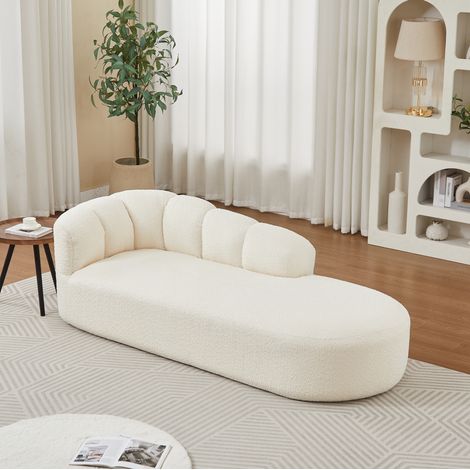 Chaise longue in ciniglia 204 x 87 x 66 cm beige DESVIAE (1/5)