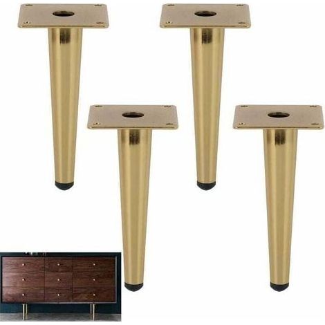 De 4 Pieds Meubles, XU,Pied Canapé Inclinaison,Pied Table Pattes Cabinet Chevet Métal,pour Tables Basses,Placards et Canapés,Dorés,Capacité Charge 800KG(Straight10cm/3.94in) KZQ - KZQ (1/4)