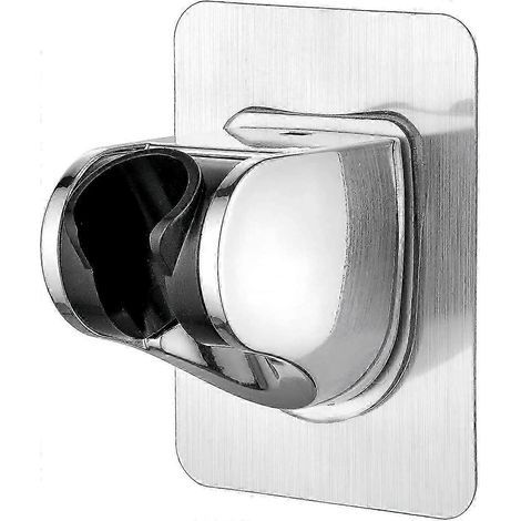 Support de douche sans perçage avec adhésif 3M - Support universel pour pommeau de douche, réglable (45°), support mural pour douchette, charge jusqu'à 18 kg, pour salle de bain