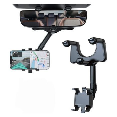 Support de téléphone de Voiture pour rétroviseur, Auto Support Téléphone Voiture Rotatif et Rétractable à 360° pour Tous Les Smartphones (1/5)