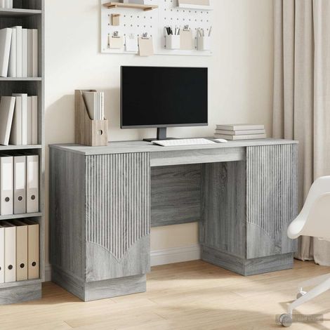 vidaXL Schreibtisch Graues Sonoma 142,5 x 50 x 75 cm Holzwerkstoff (1/5)