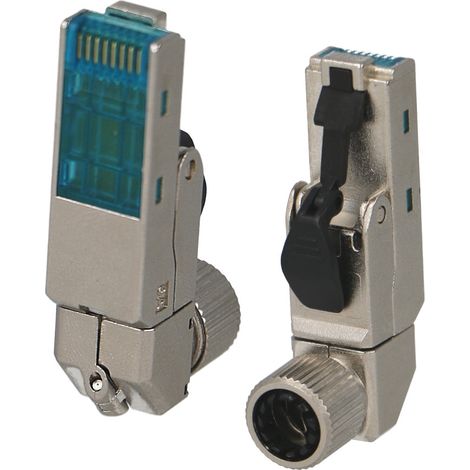 Connecteur coudé 90° RJ45 CAT6A (1/2)