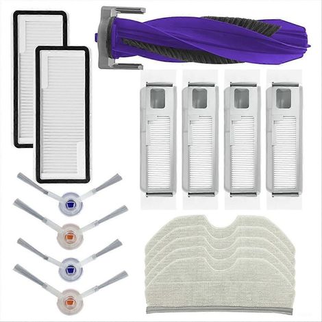 Hauptseitenbürste + HEPA-Filter + Wischmopp für Narwhal Freo X Plus, komplettes Wartungsset, Ersatzteile, Reinigungszubehör, einfacher Austausch, hohe Effizienz, weiß, 3-teilig. (1/5)