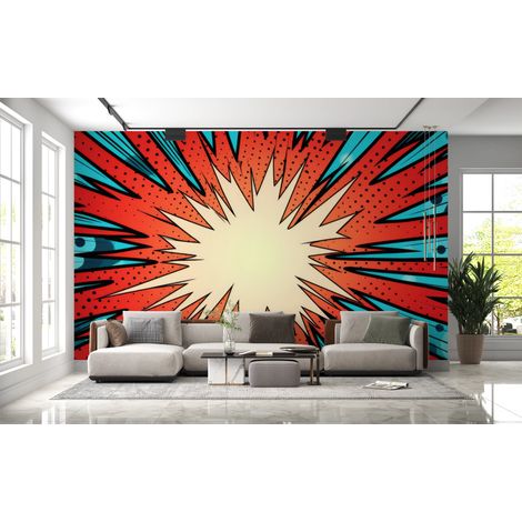 Papier peint pop art - éclat lumineux effet miroir - 150 x 250 cm (1/2)