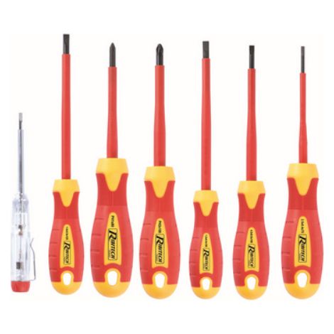 SET DI 7 CACCIAVITI DA ELETTRICISTA 2,5 - 4 - 5,5 - 6,5 - PH1 PH2 RIBIMEX