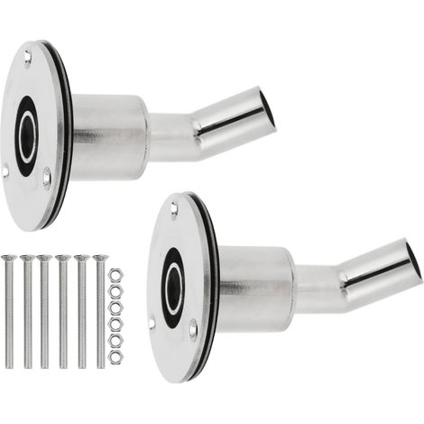 Carter d'échappement traversant de 22 mm, en acier inoxydable 316 poli miroir, adapté aux chauffages de stationnement diesel. (1/5)